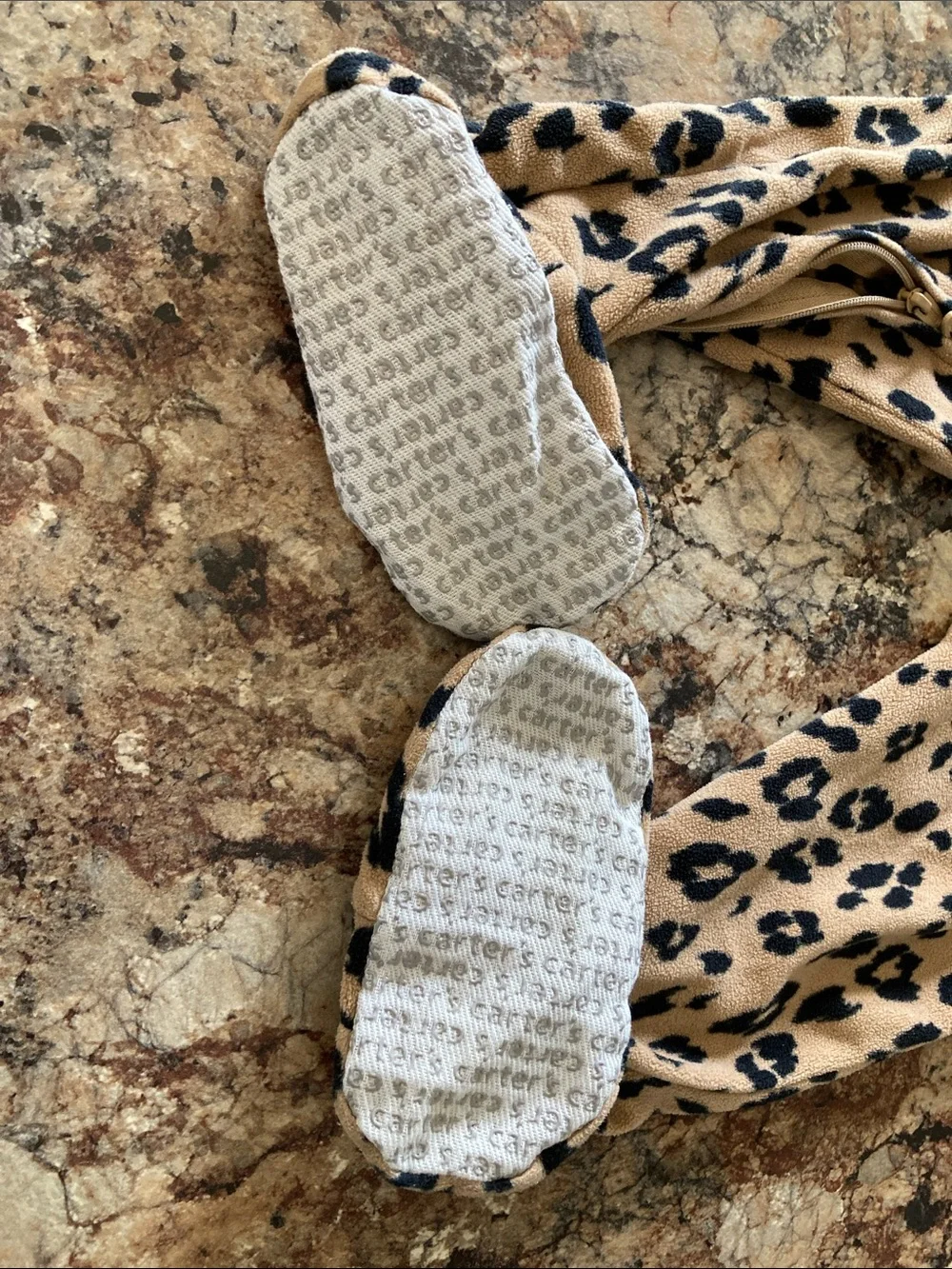 Carter's Leopard-Print Footed One-Piece in Tan and Black